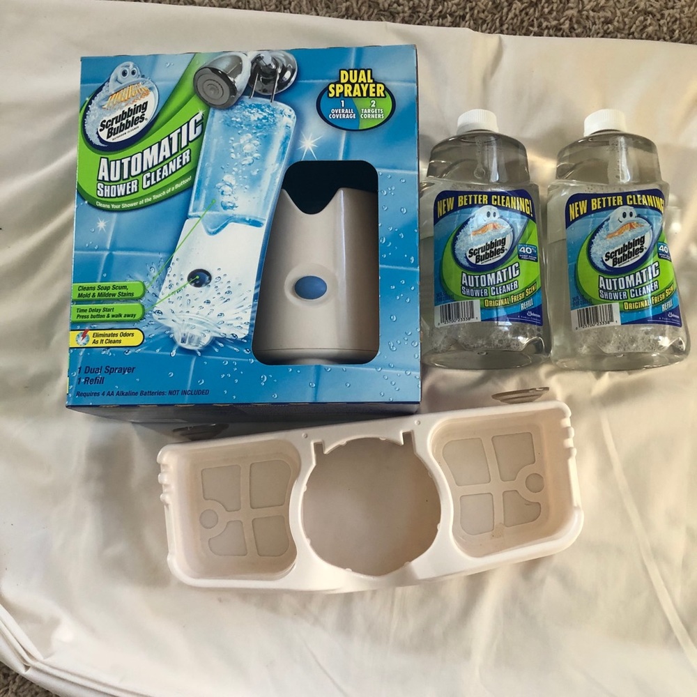 NWT SCRUBBING BUBBLES AUTO SHOWER CLEAN SYS BUNDL